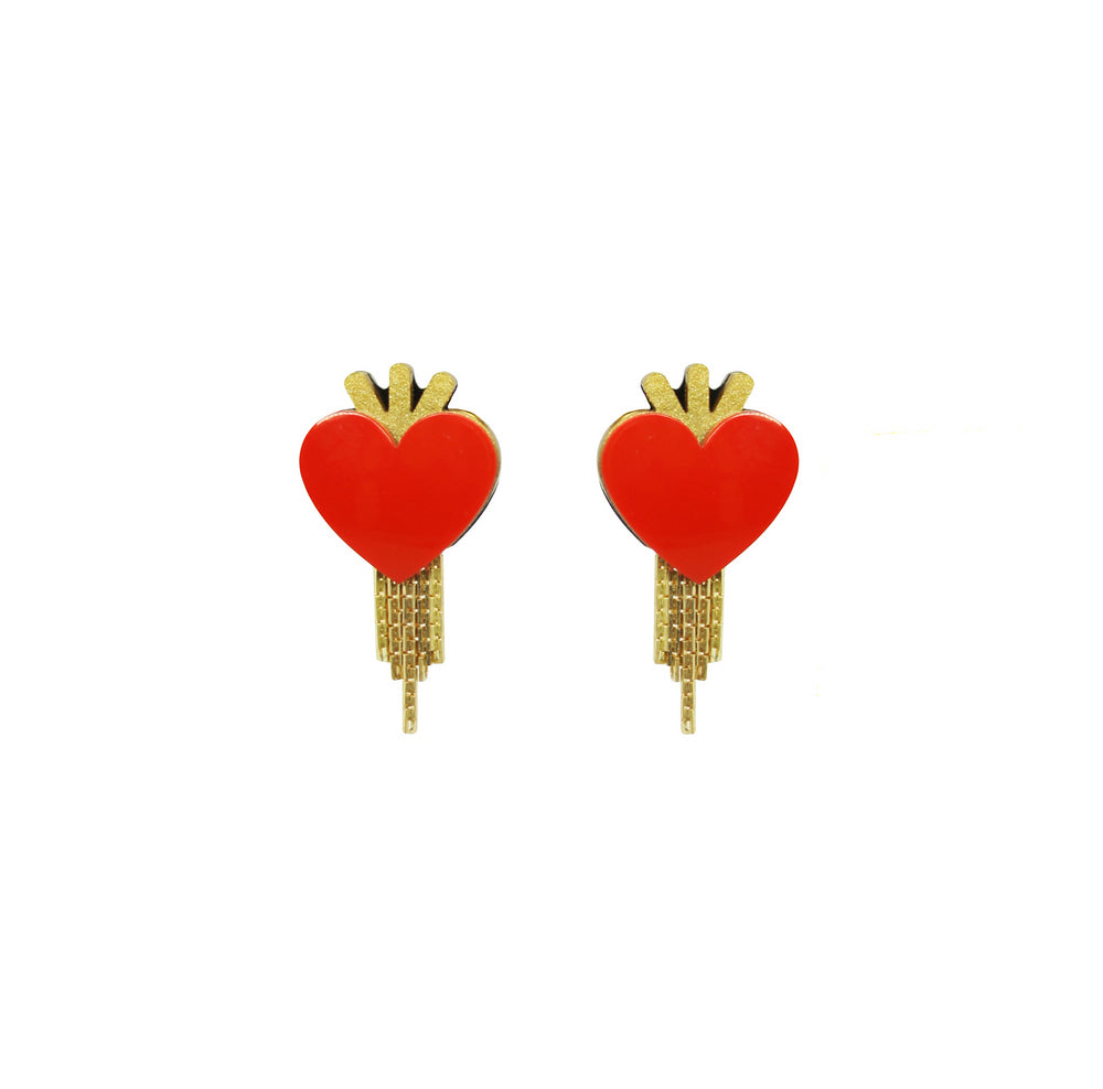 Heart Fringe Earring