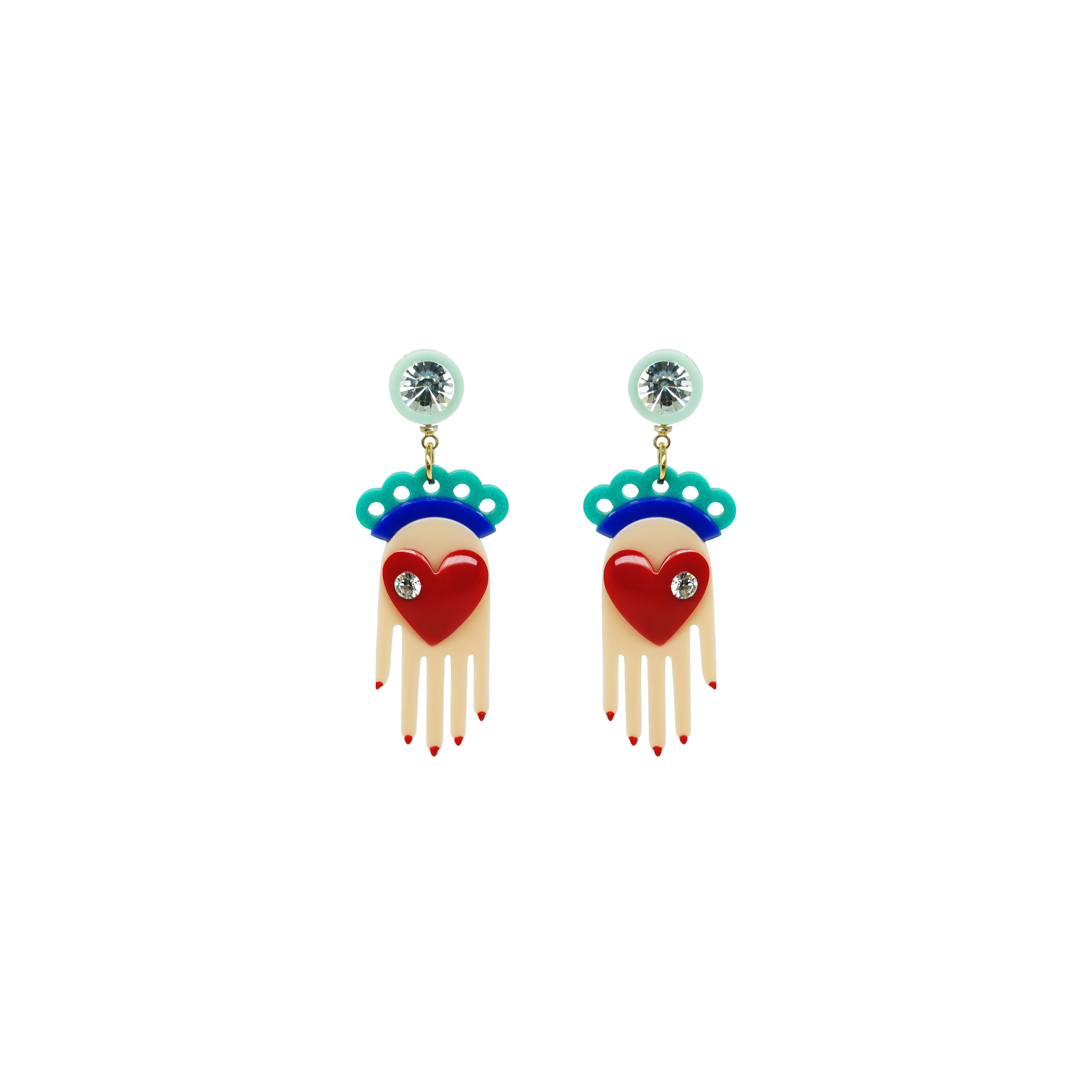 Hands Earrings - Dried Rose