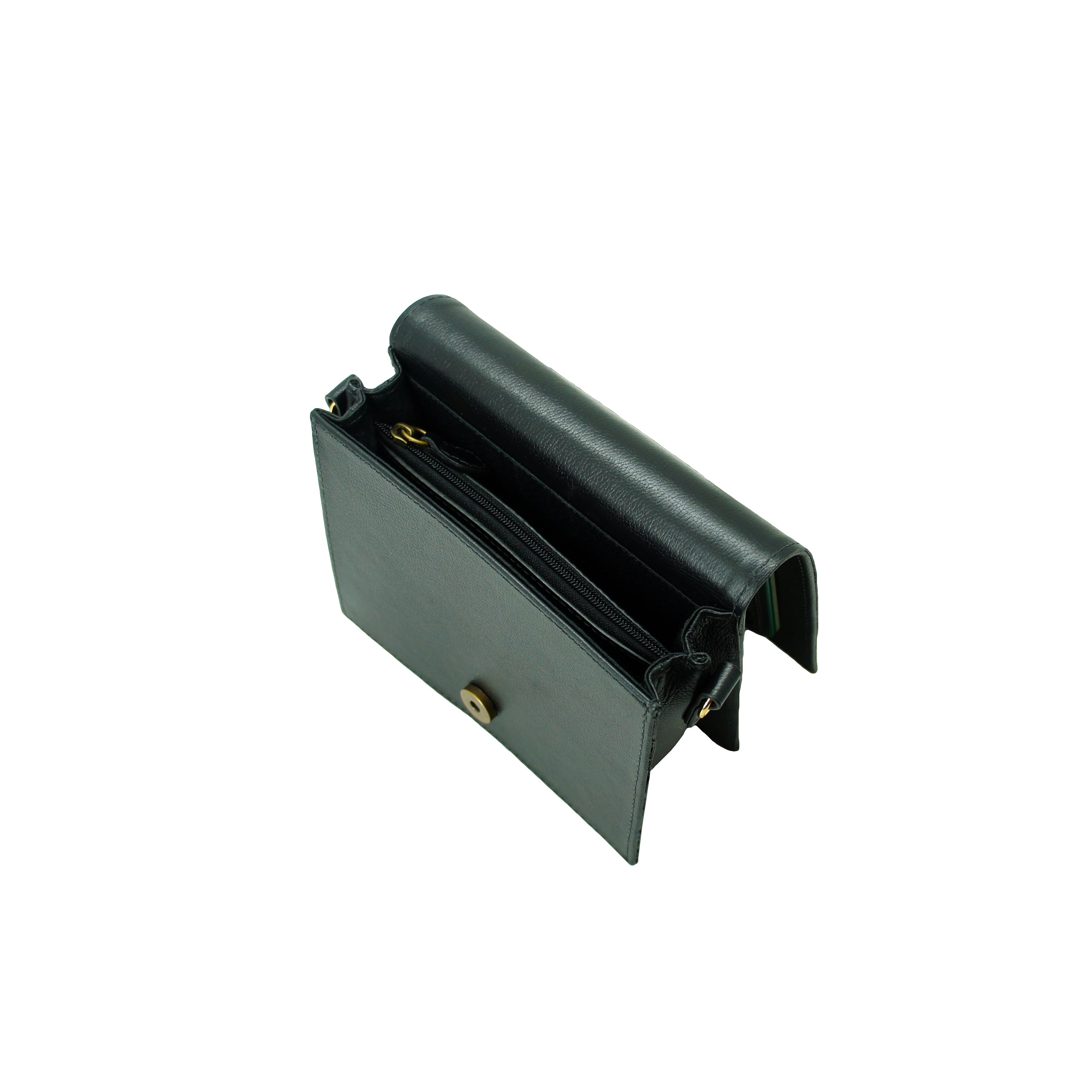 Scarab Embroidered Leather Bag / Black