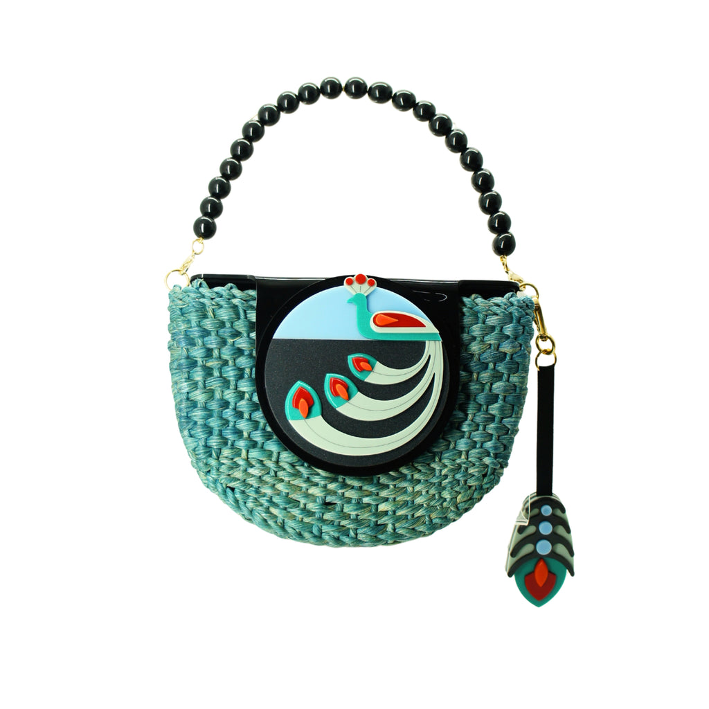 BOLSA MEIA LUA PAVÃO TURQUEZA