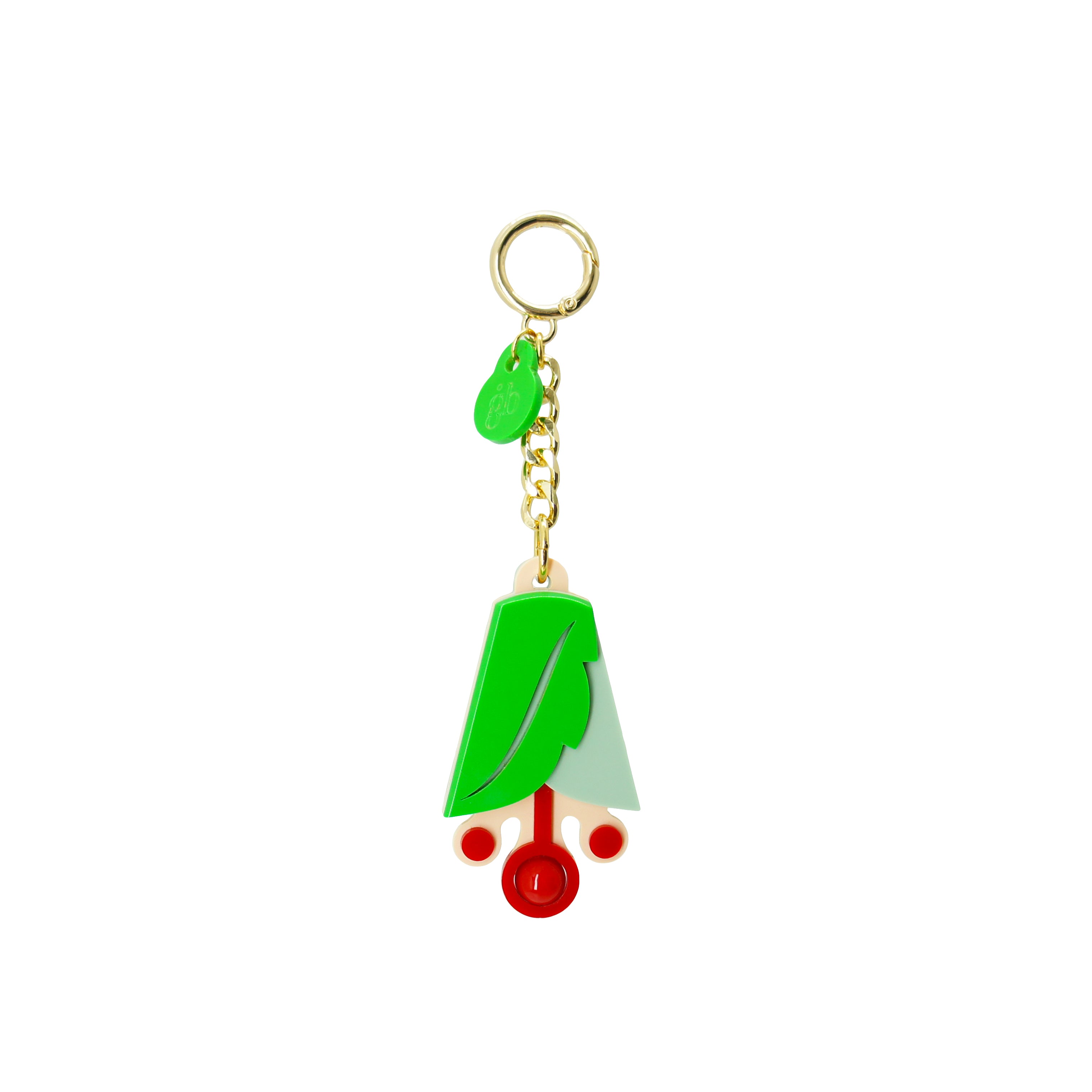 HIBISCUS / PALE GREEN KEYCHAIN
