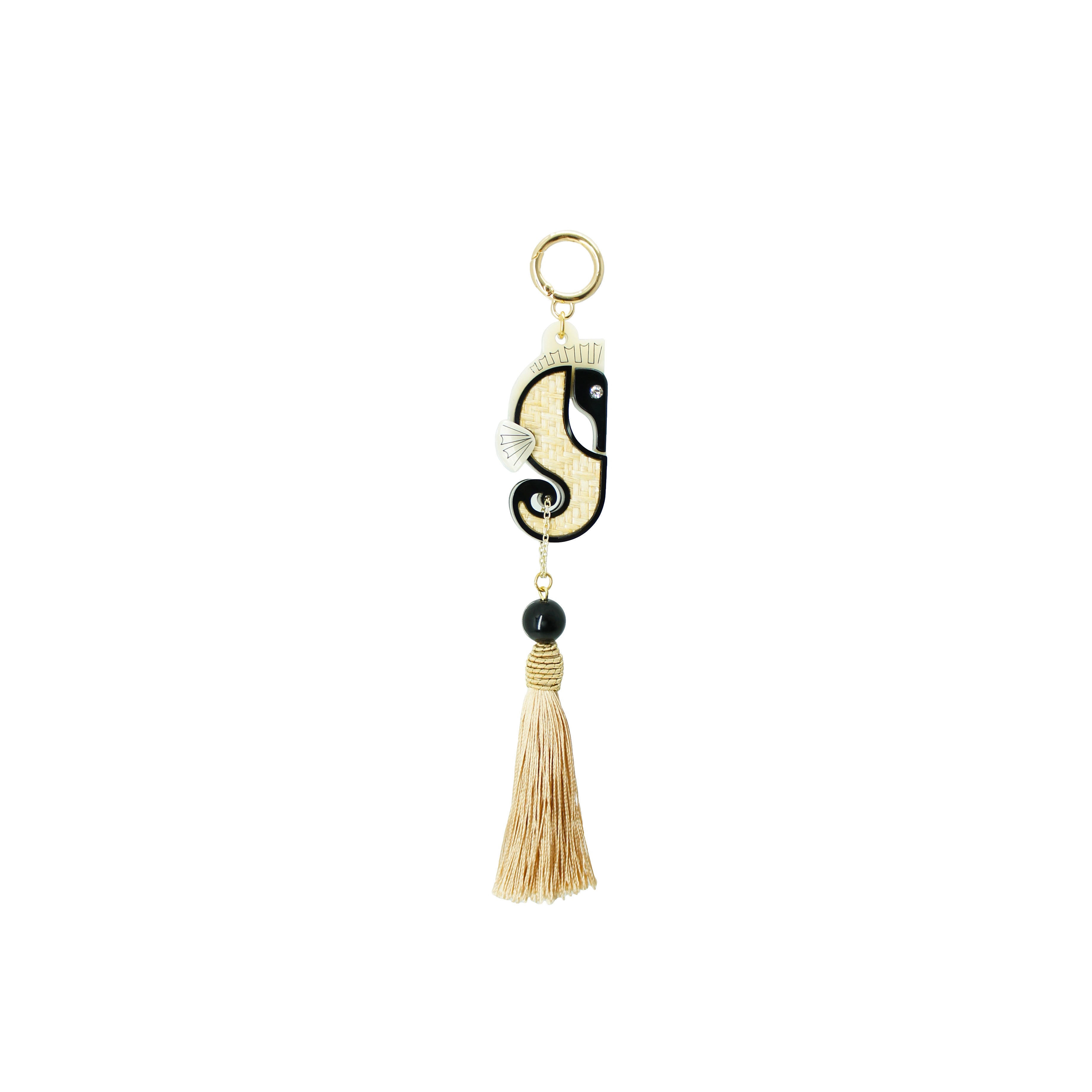 HIPOCAMPUS KEYCHAIN STRAW / CREAM