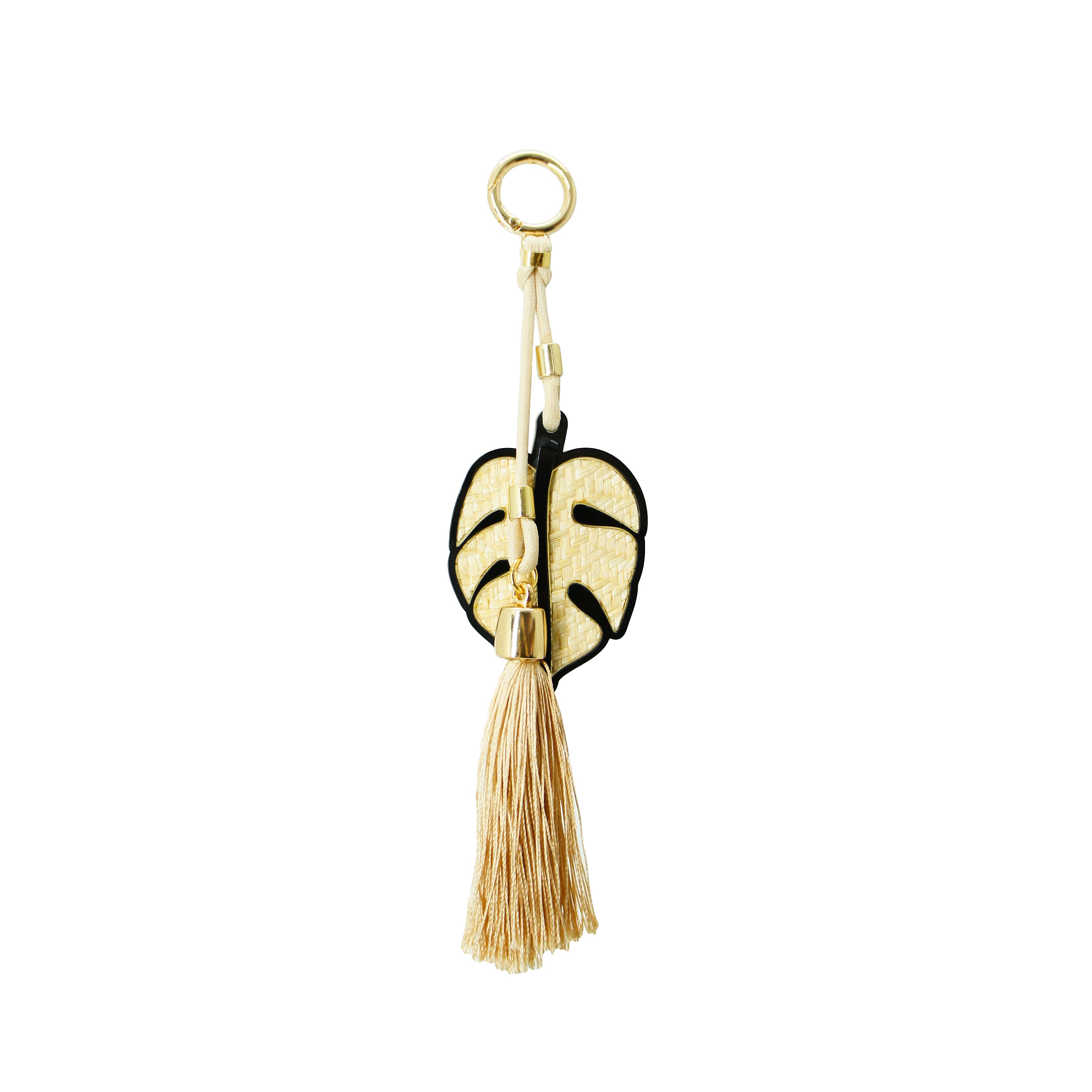 MONSTERA STRAW / CREAM KEYCHAIN