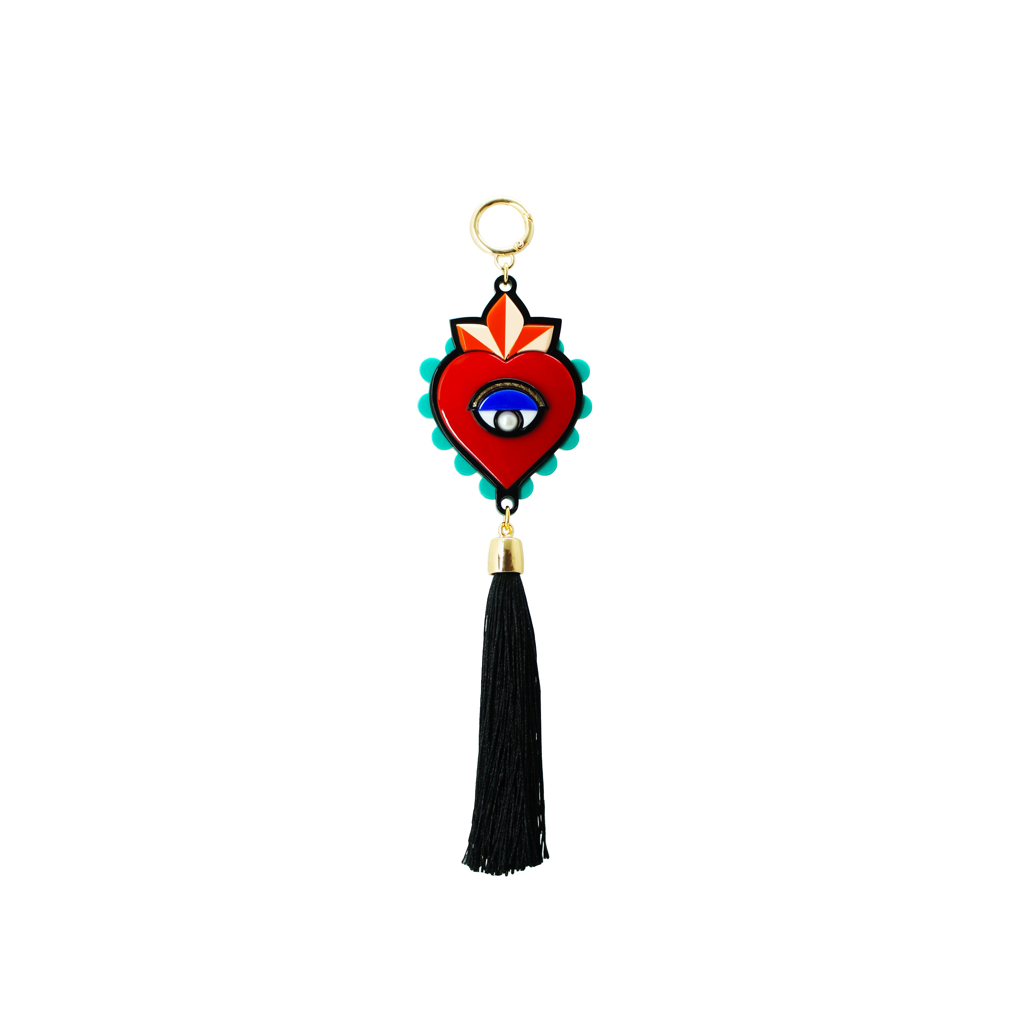 FLAME HEART KEYCHAIN / RED