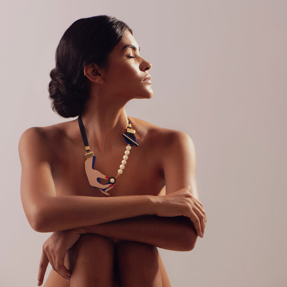 COLAR HANDS CURTO ROSA