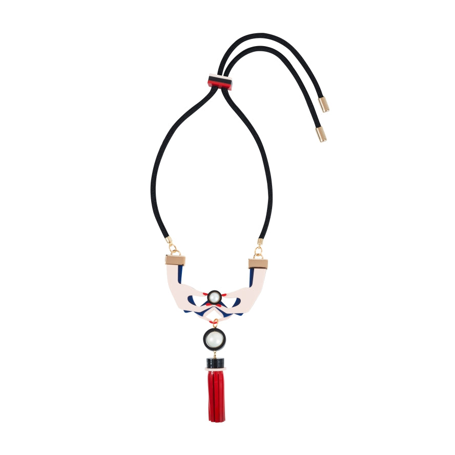 Long Hands Necklace - Pink