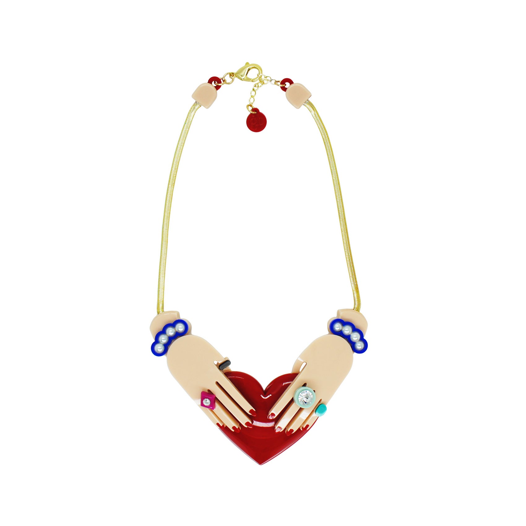 Hands and Heart Choker - Dusty Pink