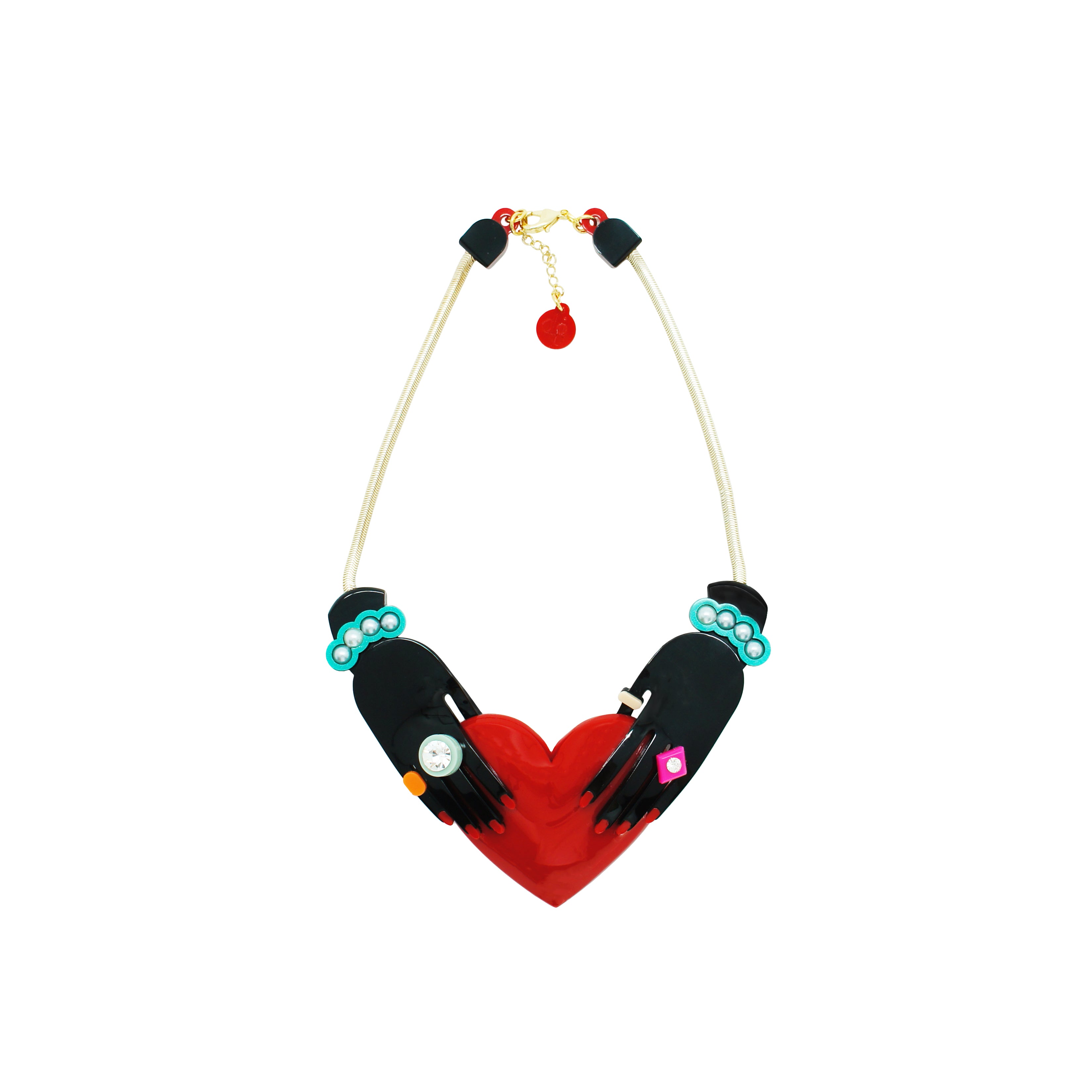 Hands and Heart Choker - Dusty Pink