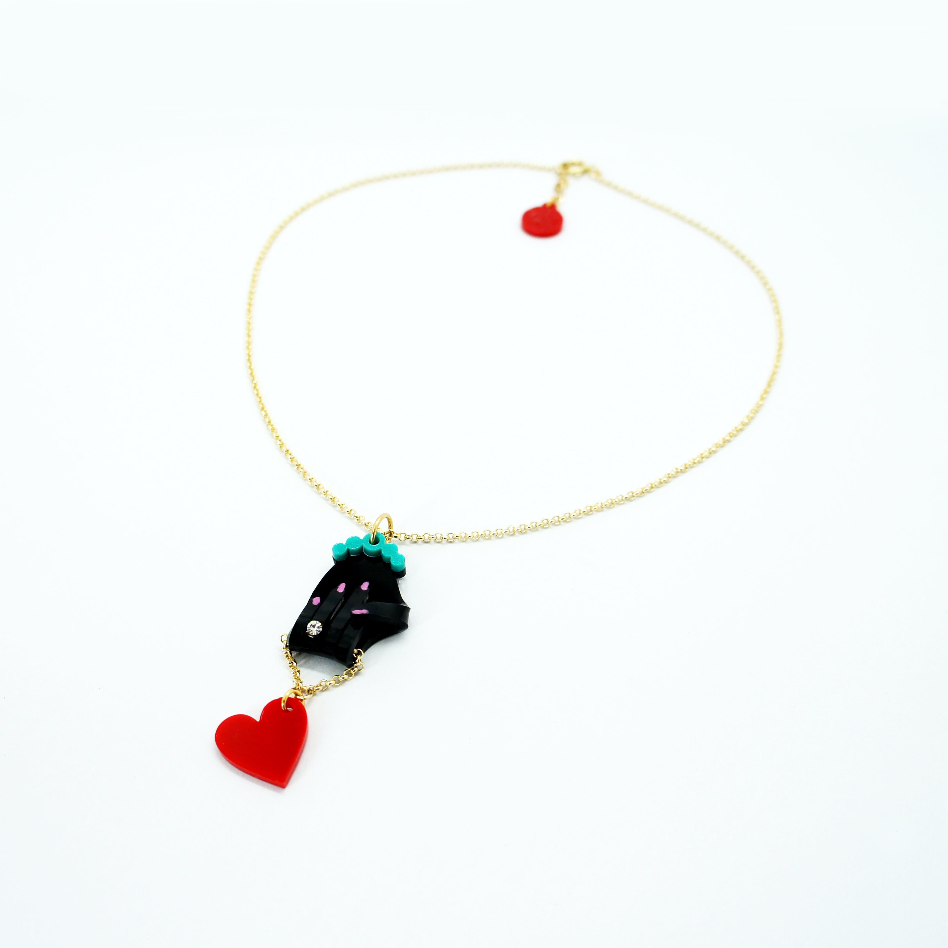 Mini Hand Necklace - Pink