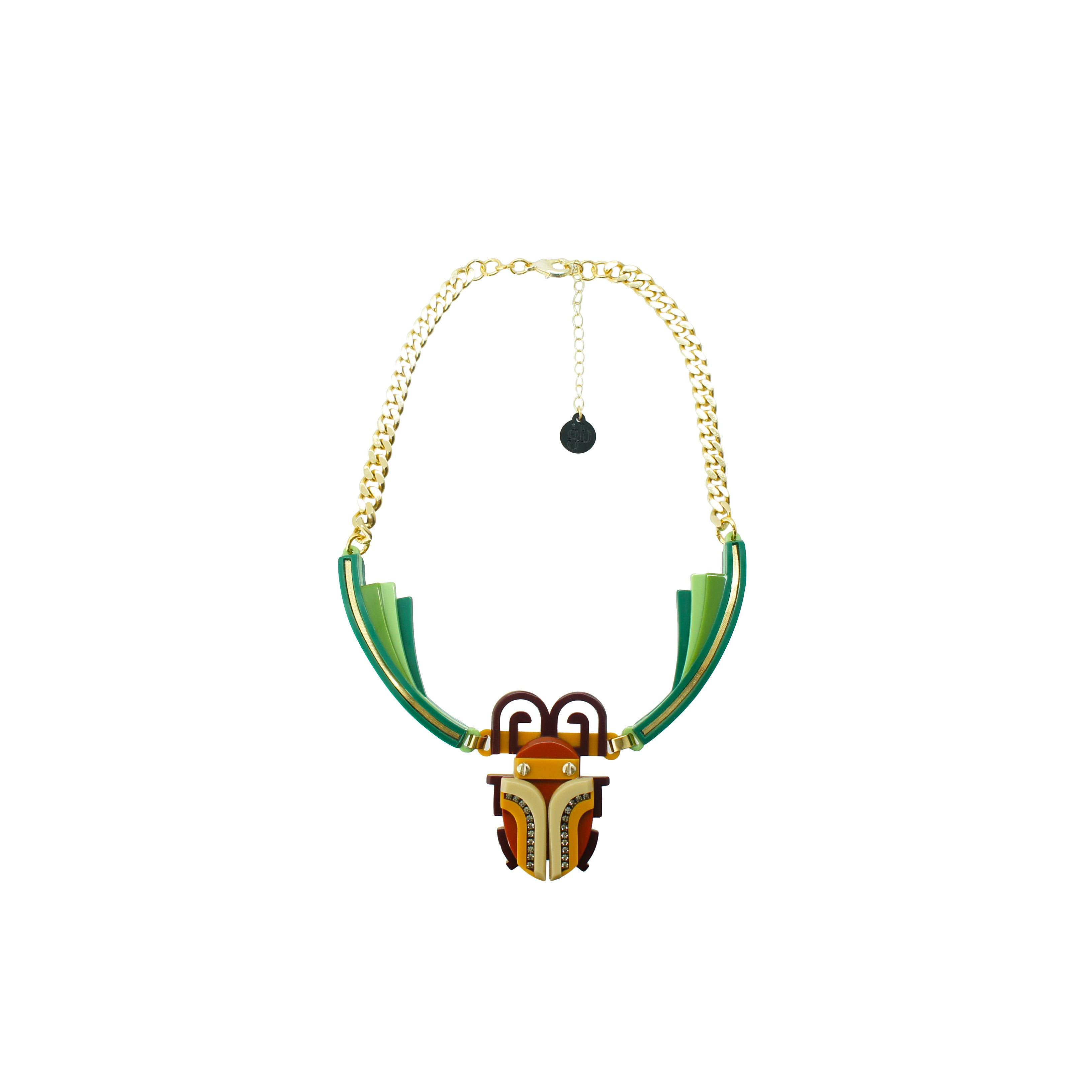SCARAB / ROSE NECKLACE
