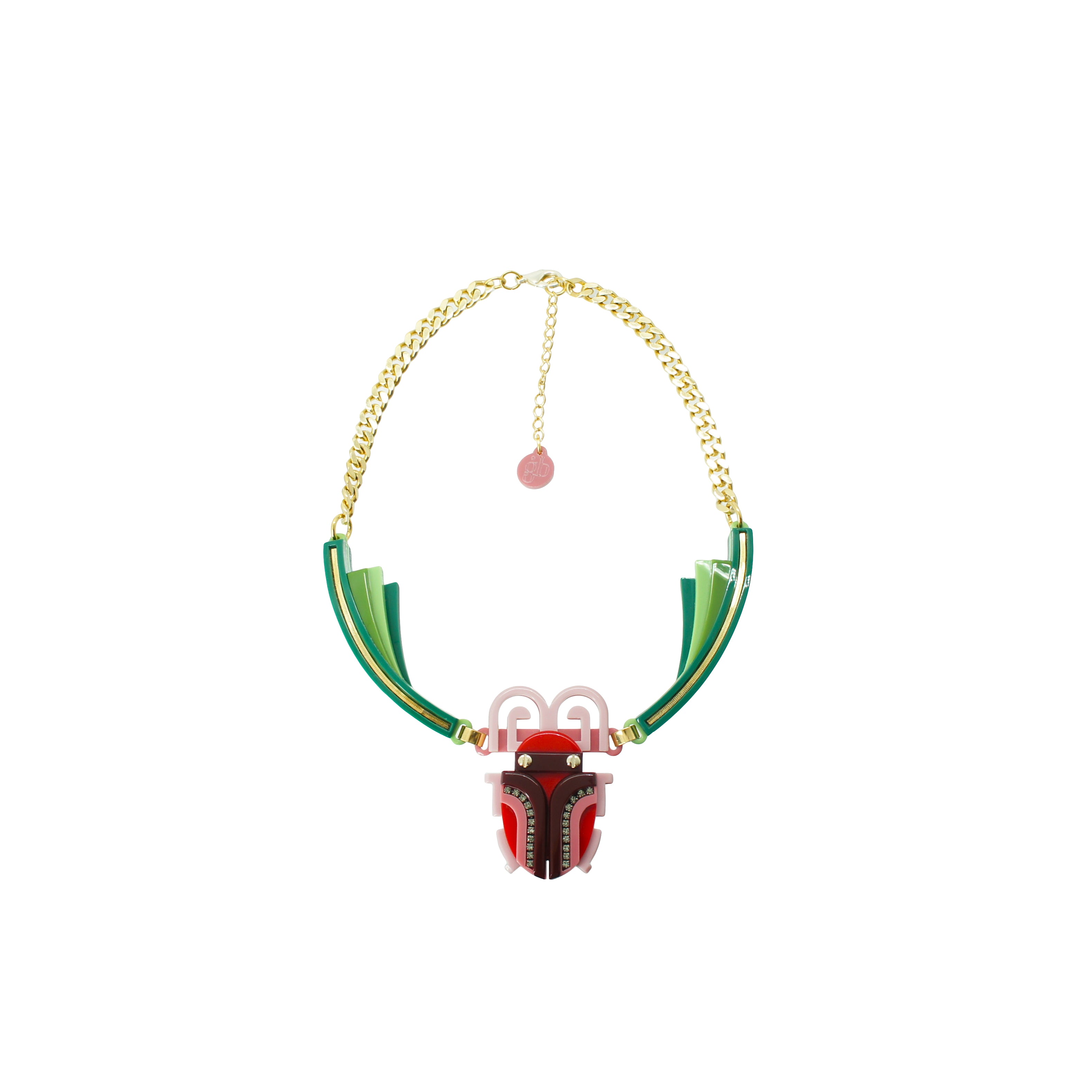 SCARAB / ROSE NECKLACE