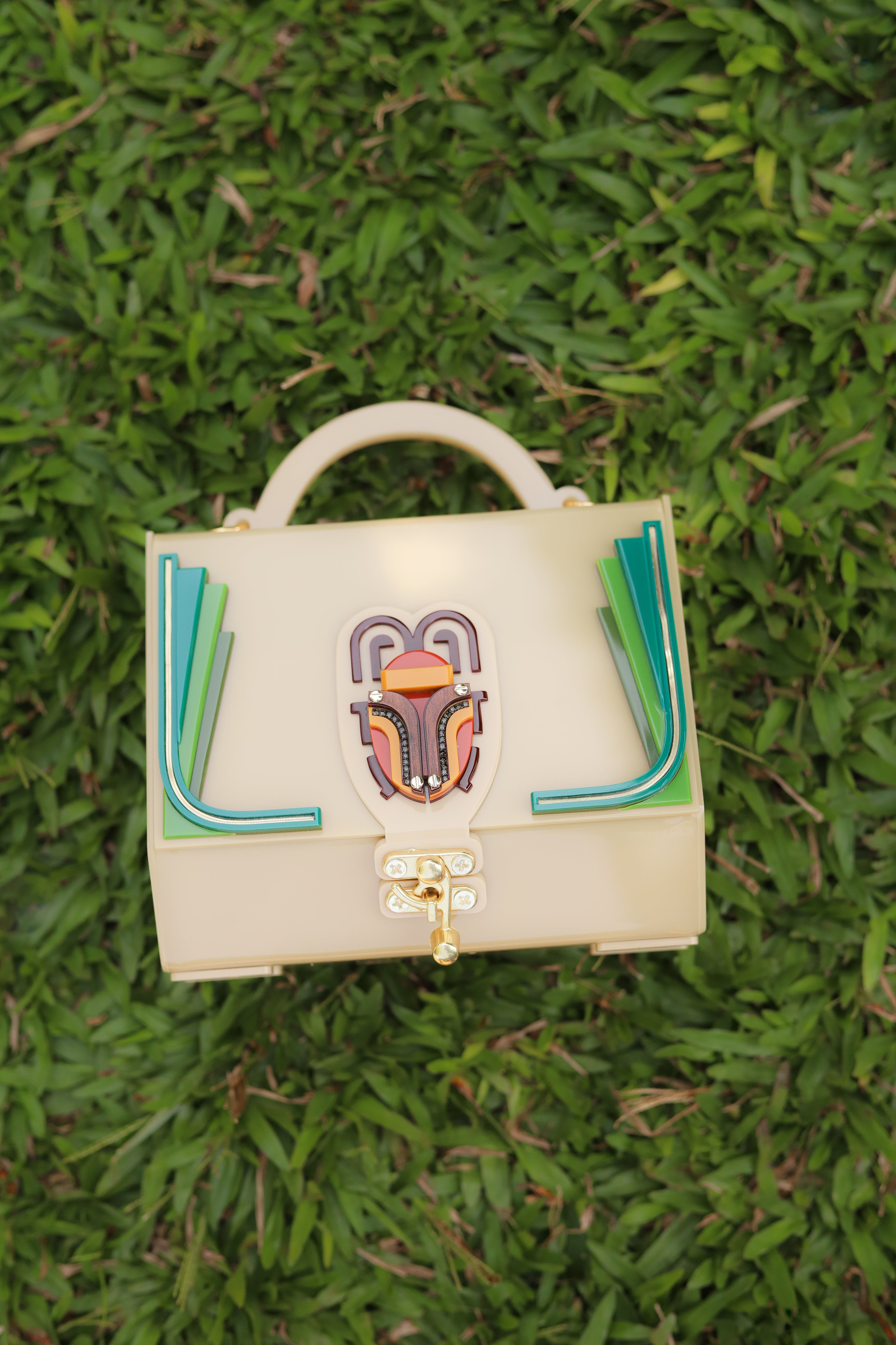 SCARAB / ROSE CLUTCH BAG