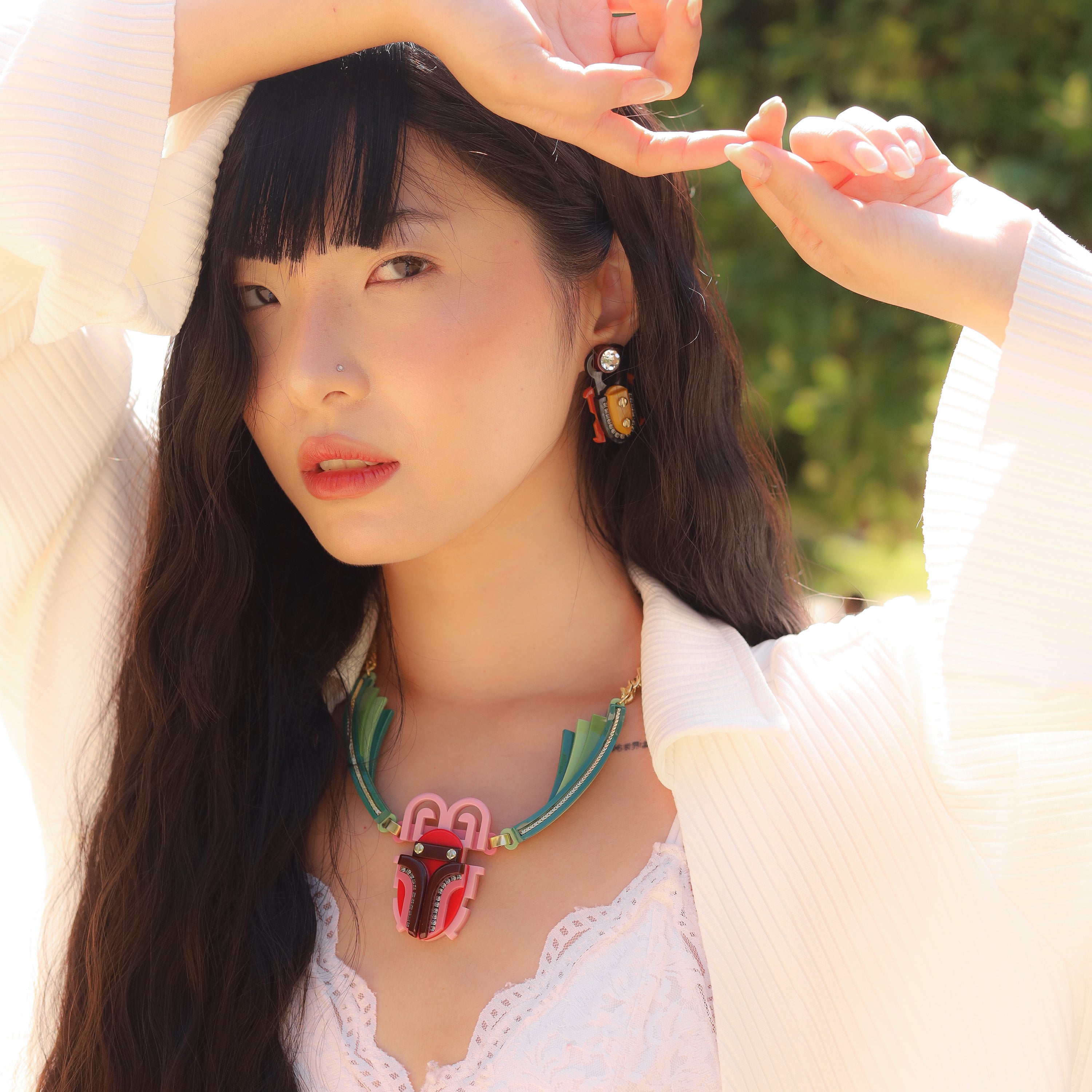 SCARAB / ROSE NECKLACE