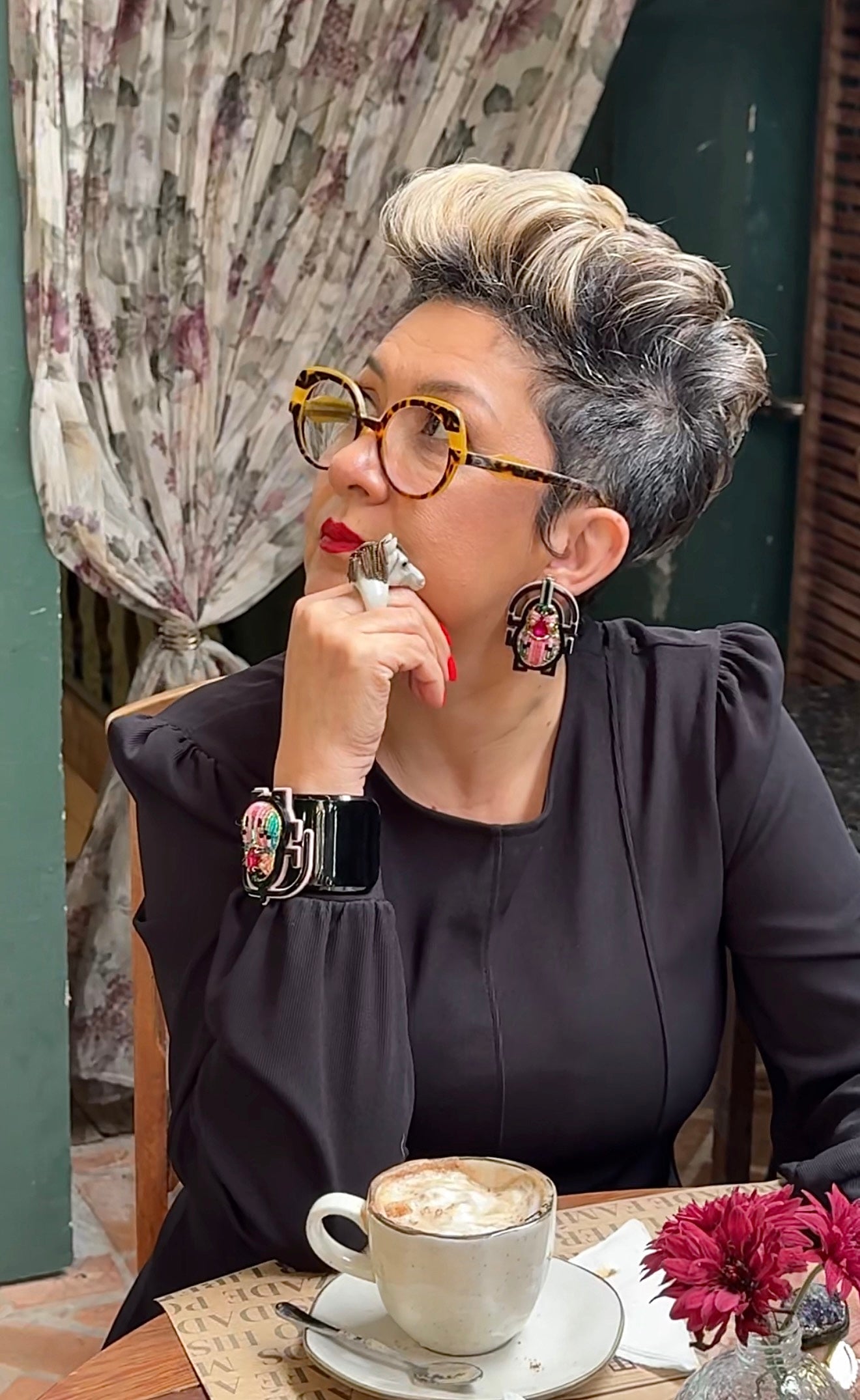 Embroidered Scarab Bracelet / Candy Pink